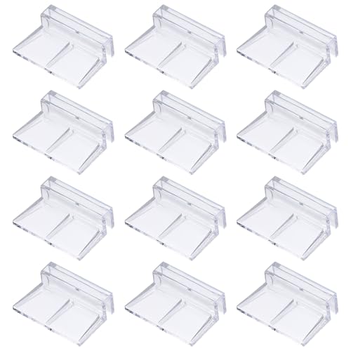 12 Pcs Aquarium Lid Clips, 5 mm Acrylic Aquarium Cover Bracket Fish Tank Lid Older Fish Tank Clip Transparent Durable Easy to Clean, Intended for Rimless Aquariums Top Cover - size: 5 mm
