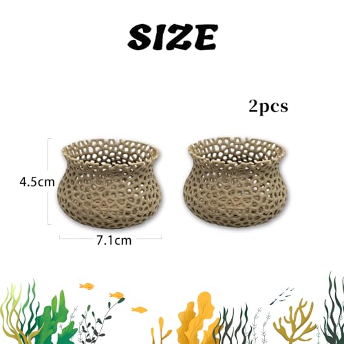 Aquarium Submerged Plant Pot, Underwater Plant Anchor, Fish Tank Aquatic Plante, Aquarium Landscaping Decoration, Decorative Accessories - 2-Piece Set (Wooden) - color: Wooden
