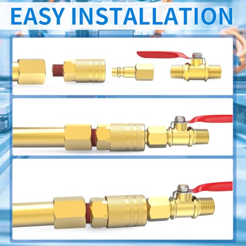 ChillWaves Brass Ball Valve, Air Compressor Ball Valve Shut Off Switch 1/4" NPT Male x 1/4" NPT Male Thread Pipe Fitting(8-PACK) - size: 1/4" MNPT x 1/4" MNPT, style: PACK OF 8