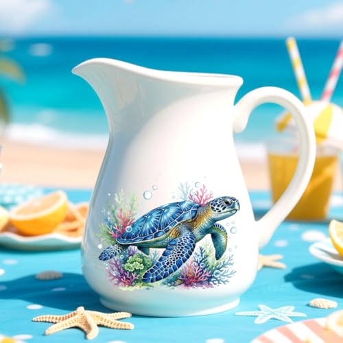 Peacoblue 18 Sheets Rub on Transfers for Crafts, Blue Sea Turtle with Coral Flowers 3.6"x3.9" UV DTF Cup Wraps Waterproof Cold Transfers Stickers for Glass Metal Cup Tumblers Mirrors Mugs Home Decor - style: Blue Sea Turtle with Coral Flowers