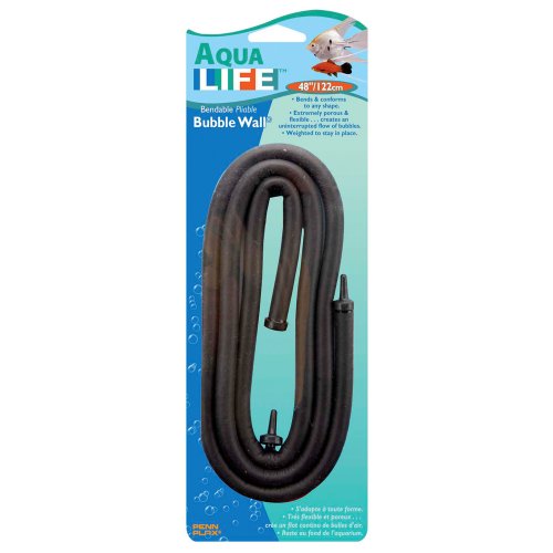 Penn-Plax Aqua Life Bendable Bubble Wall Air Diffuser - Flexible Porous Weighted Tube for Freshwater or Saltwater Tanks - Customizable Aquarium Bubble Wall with Full-Length Oxygen Circulation, 48 inch - size: 48-Inch