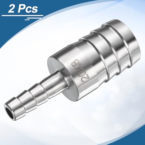 uxcell 13/16" to 5/16" Hose Barb Reducer Pipe Fitting 304 Stainless Steel Adapter Fluid Exchanger Connector for Water Oil Fuel Gas Pipe Connections 2pcs - size: 13/16" to 5/16"