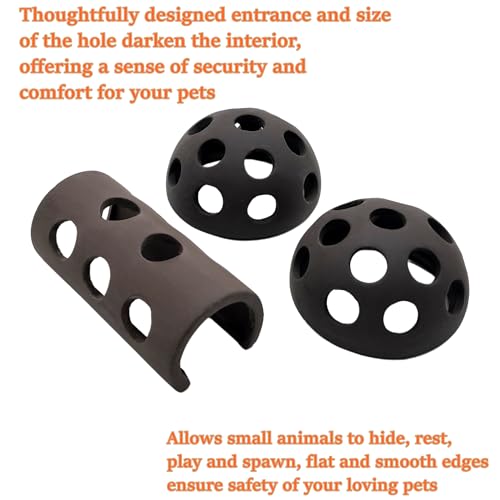 M2cbridge Ceramic Shrimp Dome Hide Shelters Swim Holes Shrimp Habitat Breeding Tube(2PCS Dome+1PC Tube) - color: 2pcs Dome+1pc Tube
