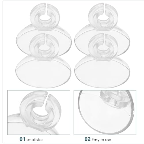 SHINEOFI 20pcs Aquarium Suction Cup Clips and Airline Tube Holders, Soft Flexible Suction Cups for Fish Tank Oxygen Tubing, Aquarium Air Pump Accessories for Stable Hose Fixing