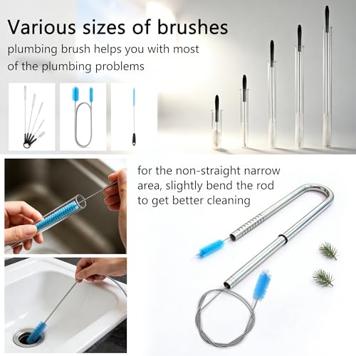 7pcs Fish Tank Cleaning Brushes Kit Beta Fish Aquarium U-Shape Brush Extra Long Filter Nylon Tube Flexible Hose Tank Cleaning Tools for Acrylic Fishes Tanks Kitchen Glasses Drinking Straws