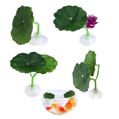 4Pcs Betta Fish Leaf Pad Hammock,Hammock Soft Aquarium Decor,Betta Fish Tank Decoration,Plastic Plants Practical Resting Spot Decorations for Fishes Sleeping Resting Hiding Playing