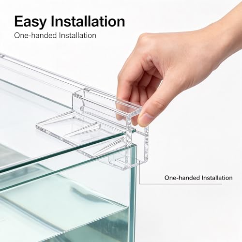 2026 New 10 Pack Transparent Aquarium Lid Clips for 6.3mm Glass,Rimless Fish Tank Cover Bracket Holder,Plastic Acrylic Top Support for Anti-Jumping and Secure Glass Covers