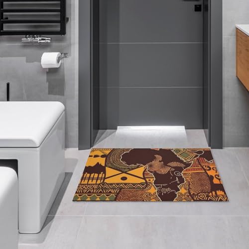 Outdoor Door Mat 15.7" X 23.6" Non-Slip Doormat African Map Ethnic Pattern Front Door Mats Quick Dry Welcome Mats for Outdoor Indoor Entrance Mat Home Decor Floor Mats for Patio - color: African Map Ethnic Pattern