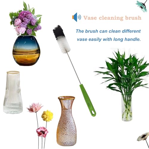 Long Handle Cleaning Brush - 16" Narrow Bottle & Cup Scrubber, Hummingbird Feeder & Meat Grinder Cleaner, Pipe Brush