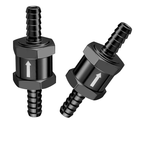 EVIL ENERGY 9/16" Fuel Check Valve One Way Inline Non Return Diesel Gasoline Black (14mm OD,2PCS) - color: Black, size: 9/16