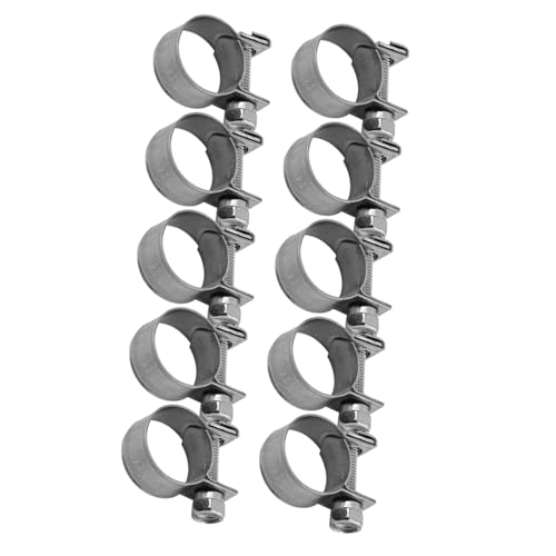 10pcs Stainless Steel Hose Clamps – Adjustable 6-20mm Fuel Line Pipe Clips for Air, Water, Silicone & Fuel Hoses (14-16Mm) - size: 14-16Mm