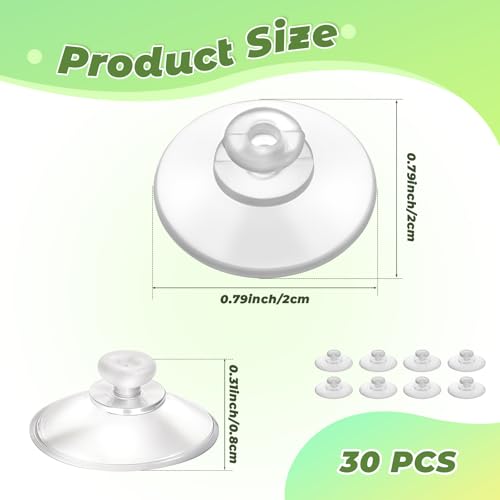 30Pcs 20mm/0.79" Furniture Desk Glass Transparent Anti-Collision Suction Cups Small Rubber Suction Cups for Glass Table Tops, Furniture, Desk, Bumper Protection Without Hooks