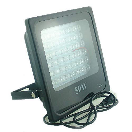 QUANS 50W Ultra Violet UV LED Light for Curing Glue Blacklight Fishing Aquarium Glow in the Dark Special Effects, 110V US Plug (50 Watt)