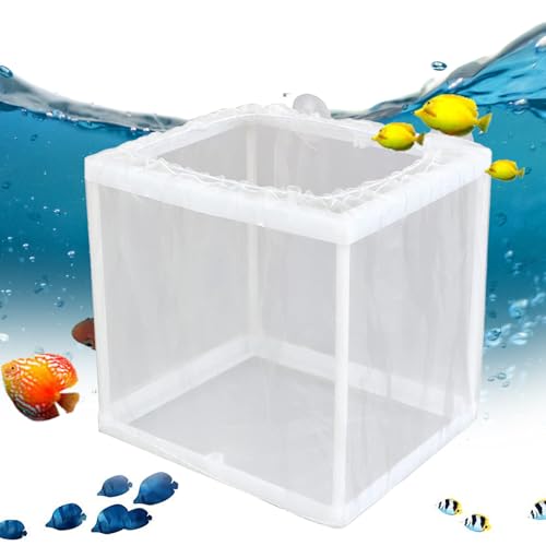 Breeding Isolation Box – White Nylon Net Chamber, Fry Hatchery with Suction Cups, Compact Tank Divider | Practical Setup for Aquatic Offering Safe Separation Protection Inside Aquarium Spaces - size: Small