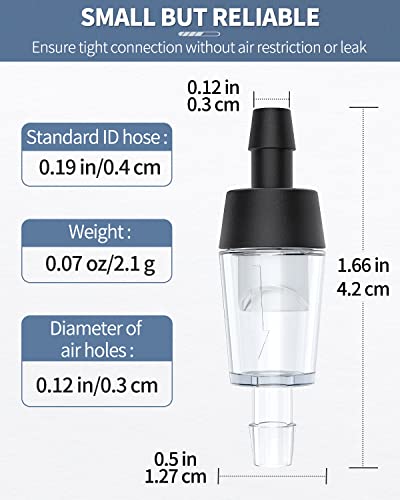 Pawfly Aquarium Check Valves Plastic One Way Non-Return Check Valve for Fish Tank - color: Black