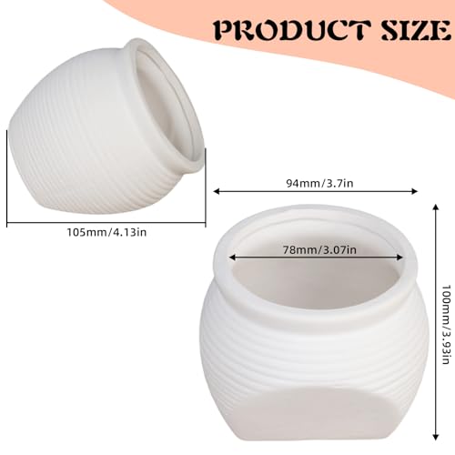 Ceramic Aquarium Decoration Jar – White Betta Fish Tank Ornament, Natural Hiding Cave with 7.8cm / 3.07inch Dia. Round Opening – Aquascape Décor for Fish, Shrimp, Reptiles use