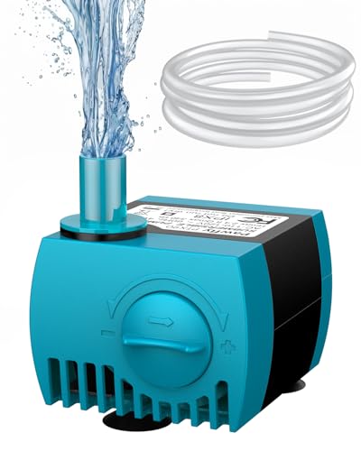 Pawfly 90 GPH Submersible Water Pump 4 W Mini Water Fountain Pump with 2.4 ft. Lift Height Quiet Adjustable Water Pump for Aquarium Fish Tank Fountain Garden Waterfall Statuary - style: Submersible
