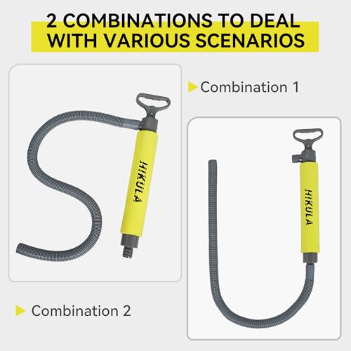 Manual Bilge Pump for Boats Kayak Canoe - Portable Siphon Pump, Kayak Bailer with Reversible Hose,Yellow,19Inch - color: Yellow, size: Large