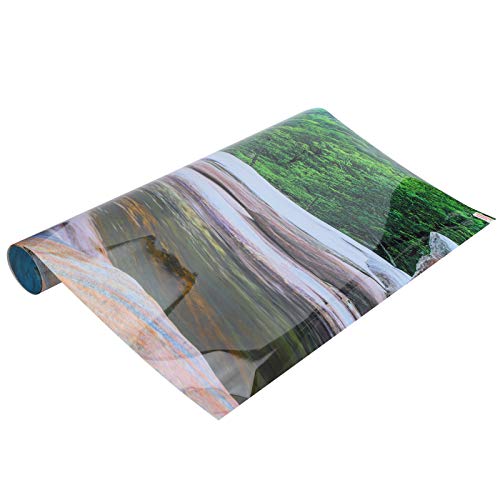 Zerodis Aquarium Background Poster, 122x50cm PVC Mountain Interval Rivers Fish Backdrop 3D Adhesive Fish Wallpaper Sticker for Aquarium Fish
