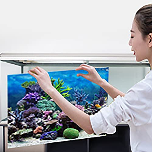 FILFEEL Aquarium Background Fish Decorations Pictures 3D Effect PVC Adhesive Poster Underwater World Backdrop Decoration Paper Cling Decals Sticker (61 x 41cm)