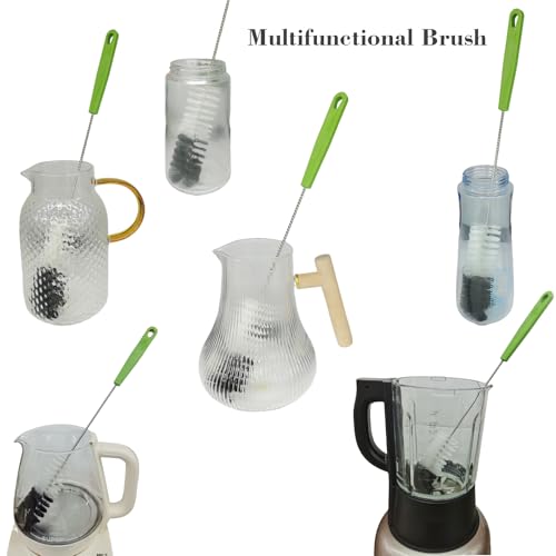 Long Handle Cleaning Brush - 16" Narrow Bottle & Cup Scrubber, Hummingbird Feeder & Meat Grinder Cleaner, Pipe Brush