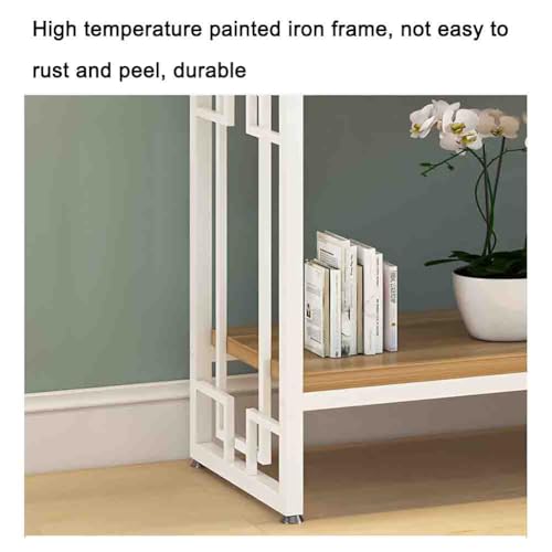 Metal Aquarium Stand, Heavy Duty 2-Tier Fish Tank Rack Shelf, Torage Rack Bracket for Fish Tank Accessories Storage, for Home Office (White b)