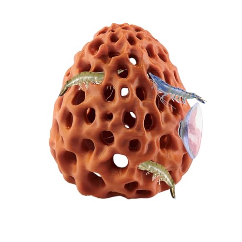 Shrimp Dome Hide, Shrimp Hides for Aquarium, Betta Fish Hideout with Suction Cup, Betta Habitat Tank Ornament Accessories, Aquarium Decor for Small Fish Guppy Hiding Resting (Brown) - color: Brown