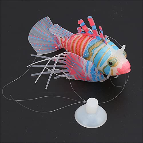 Zerodis Lifelike Silicone Artificial Glowing Fish, Fluorescent LED Simulation Fish with Suction Cup for Aquarium Tank Decoration (Pink Blue)