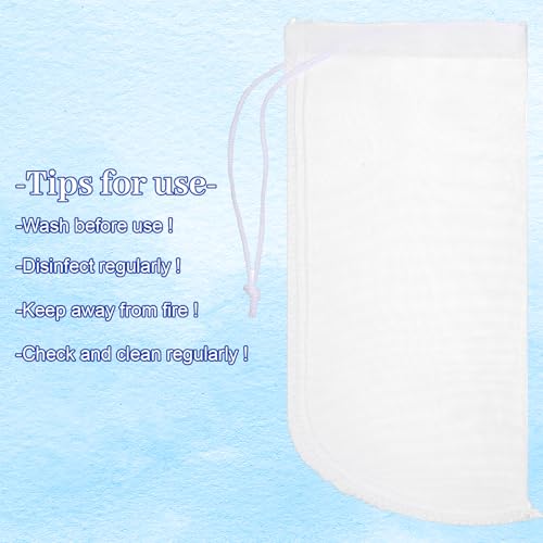 3 Pack Aquarium Filter Bags, 180 Extra Fine Mesh Media Bags for Aquarium, Reusable Nylon Filter Media Bag with Drawstring for Activated Carbon, Resin, Small Tanks(7.5x3.6in)