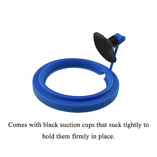 2Pcs Fish Feeding Rings Blue Round Floating Food Feeder Circle with Suction Cup for Fishes Tank Aquarium Turtle Betta Goldfish Small Fish Feeding Accessories Floating Plant Duckweed Ring - color: Blue, size: Round-2Pcs