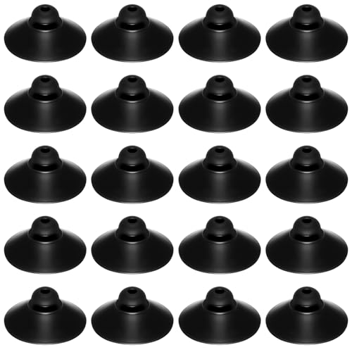 20 Pcs Suction Cups for Aquarium, Rubber Aquariums Suction Cups Black, Fish Tank Sucker Cup Clips for Pump, Airline Tubing, Aeration Setup, Secure Attachment for Aquarium Accessories