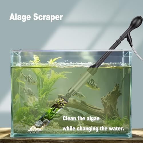Carefree Fish Aquarium Gravel Cleaner 6Ft Hose Fish Tank Water Changer Gravel Vacuum Adjustable Length ABS(for 20~100Gal Tank) - size: L(20~100Gal)