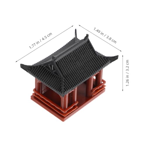 PRETYZOOM Miniature Pavilion Ornament Asian Style Pagoda Sculpture for Bonsai Gardens Tabletop Decor Zen Garden Accessories for Fish Tanks and Miniature Landscapes