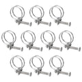 uxcell 10Pcs Double Wire Hose Clamp, 34-38mm Adjustable Stainless Steel Wire Hose Clips with M8 Bolt for Dust Collection Hose, Pump Hose Pipe - size: 34-38mm