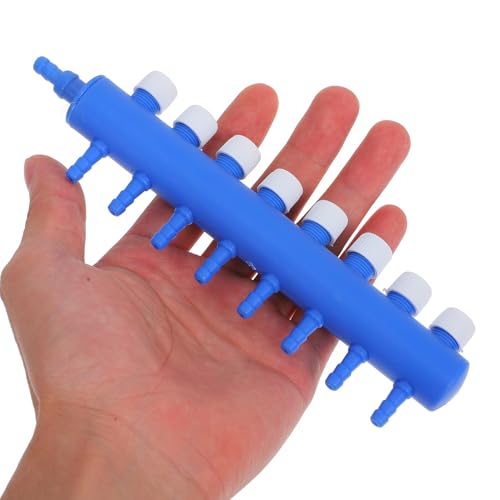 Milisten Aquarium Air Flow Control Valve Distributor Splitter with Adjustable Oxygen Output 8-Outlet Navy Blue Aquarium Airline Manifold for Fish Tank Air Pump Accessories