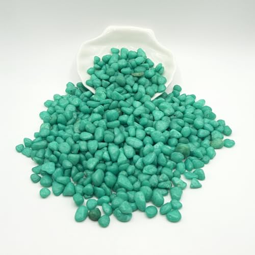 Green Pebbles for Crafts, 0.9 Pound Natural Polished Aquarium Gravel, Decorative Pebbles for Indoor Plants, Turtle Tank, Vase, Succulents Cactus, Garden Landscaping - color: Green