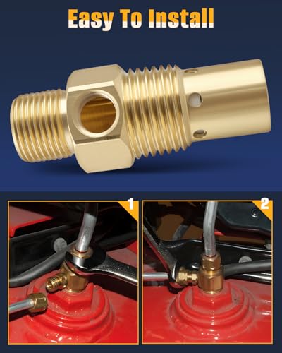 CV221513AV Air Compressor Check Valve (One-way) Fit for Campbell Hausfeld 1/2" Male NPT Tank X 3/8" Compression Tube 1/8" NPT Unloader Port