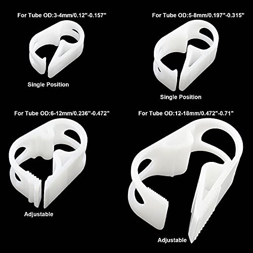 1/4" - 5/16" Plastic Tubing Clamps Flow Control Hose Clamp, Laboratory Pinch Valve Shut Off Hose Clamp - Pack of 5 White - color: White, size: 1/4" - 5/16"