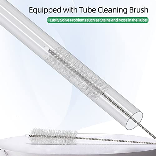 UPETTOOLS Shrimp Feeding Dish Set, Aquarium Fish Feeder Tube Kit Clear Durable Shrimp Feeding Tube with Feeding Ring, Cleaning Brush for Fish Tank