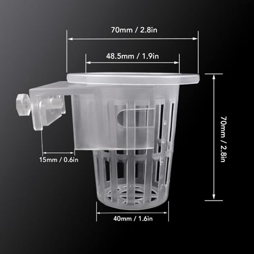 2 Pcs ABS Transparent Fish Tank Planter Cups Adjustable Hanging Holder Aquarium Fish Tank Landscaping Decorations Plant Pots