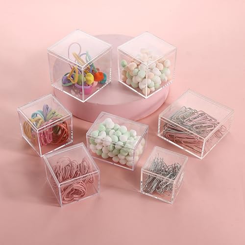 Acrylic Candy Box 2Packs Clear Boxes with Lids Acrylic Display Square Cubes Lucite Boxes for Birthday Party Favor - size: 2.2 x 2.2 x 2.2 Inch
