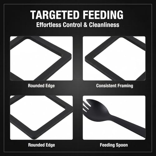 Square Floating Fish Feeding Ring Set, 3 Sizes Aquarium Decoration Interception Tool for Duckweed Control, for Guppies, Helps Keep Food Together, with Spoon