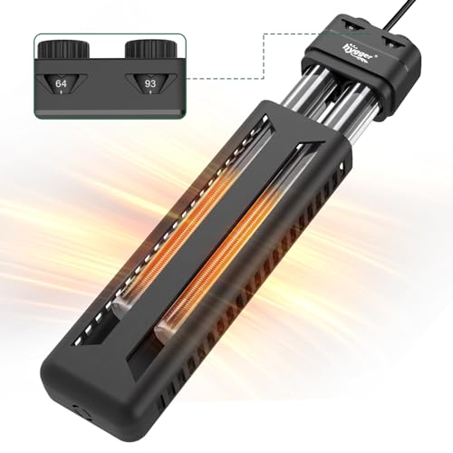 hygger Aquarium Heater,600W/800W Submersible Fish Tank Water Heater Double Quartz Explosion-Proof with Separate Temperature Measurement System for Freshwater Saltwater Tank (800W) - size: 800W
