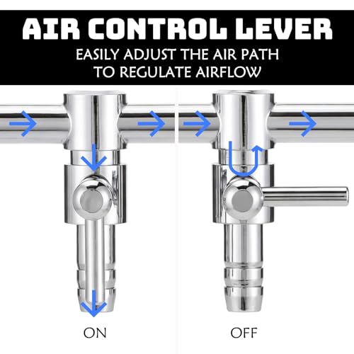 3 Pack 6 Way Aquarium Stainless Steel Air Flow Control Lever Valve with Airline Tubing Connector for Air Pumps Fish Tank Multi-Port Distributor Splitter - style: 6-Way
