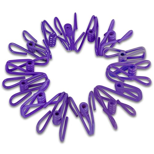 30 Pack Purple Chip Bag Clips for Food - PVC 2 Inch Coated Sealer for Sealing Food - Paper Holder, Clothesline Clip for Laundry Hanging, Kitchen Bags, Multipurpose Clothes Pins - color: Purple