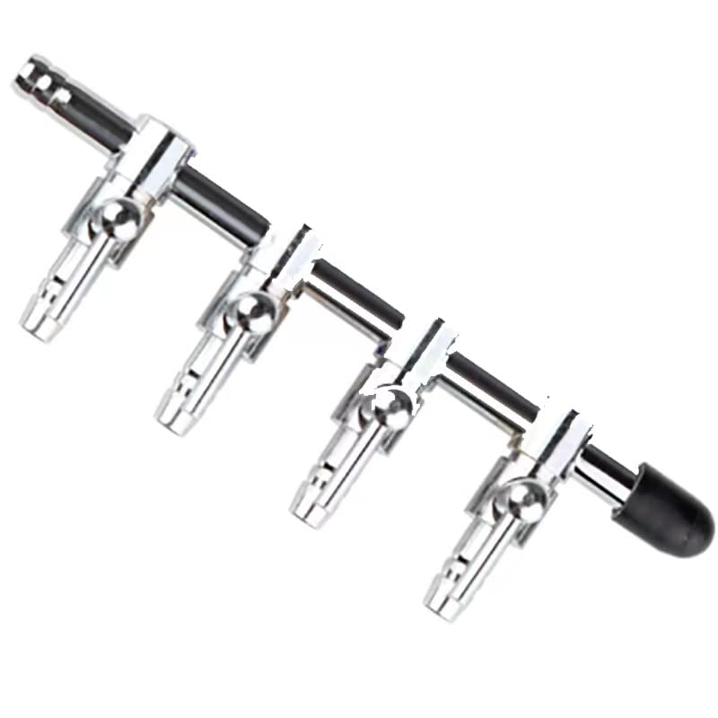 JJLFresheners 4-Way Air Flow Control Lever Valve with Airline Tubing Connector for Aquarium (2 Pcs, Silver, White)