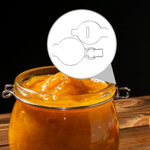 12Pcs Stainless Steel Wire Clamp Sealed can Buckles for Wide Mouth Jars with Unique Spring Design Leak Prevention for Kitchen Food Storage