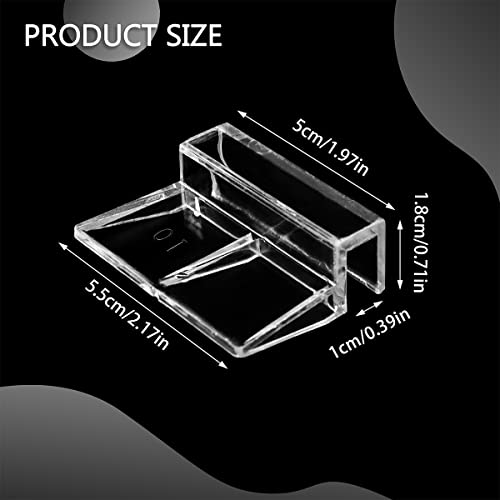 16 PCS 10mm Acrylic Aquarium Cover Clip, Clear Fish Tank Glass Cover Clip Support Holder Universal Lid Clips for Rimless Aquariums