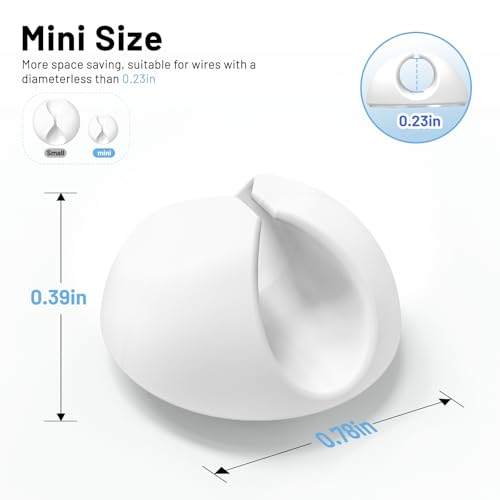18 Pack Mini Cable Clips, Znben Cord Organizer Holder Adhesive Cord Management Charger Wire Holder Clips for Desk, Home, Office, Car, Cubicle, Nightstand White - color: White, size: Mini