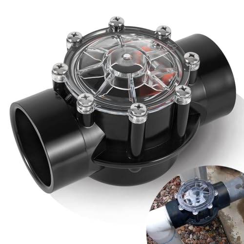 7305 Check Valve Replacement, 2 Inch or 2.5 Inch PVC One-Way Valve for Pool and Spa Plumbing Systems, Clear Cover Backflow Preventer for Inground & Above Ground Use